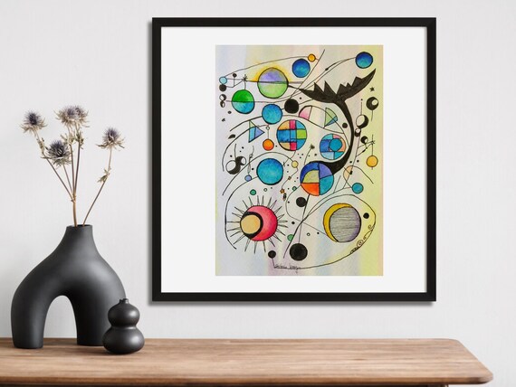 オリジナル日食水彩画：抽象的な水墨風景画 - Etsy 日本