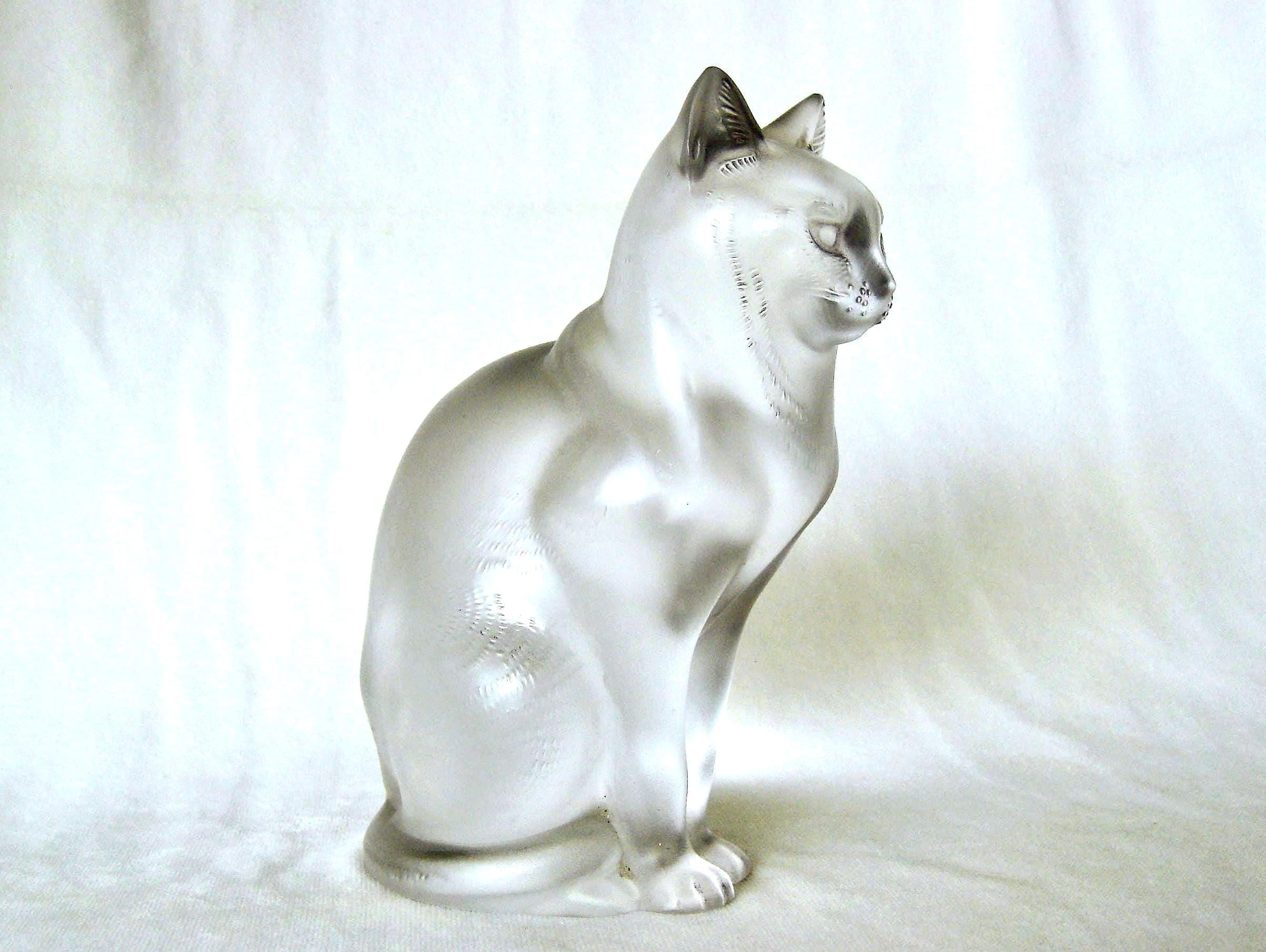 Lalique Crystal Chat Assis Sculpture of a Cat Vintage. - Etsy