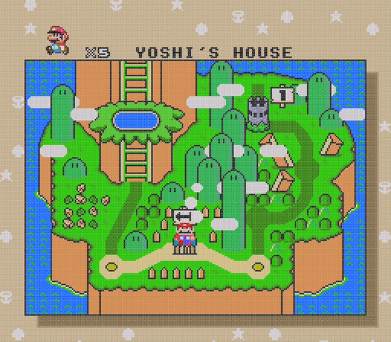 スーパーマリオワールド ヨッシーアイランド レベル クロスステッチ