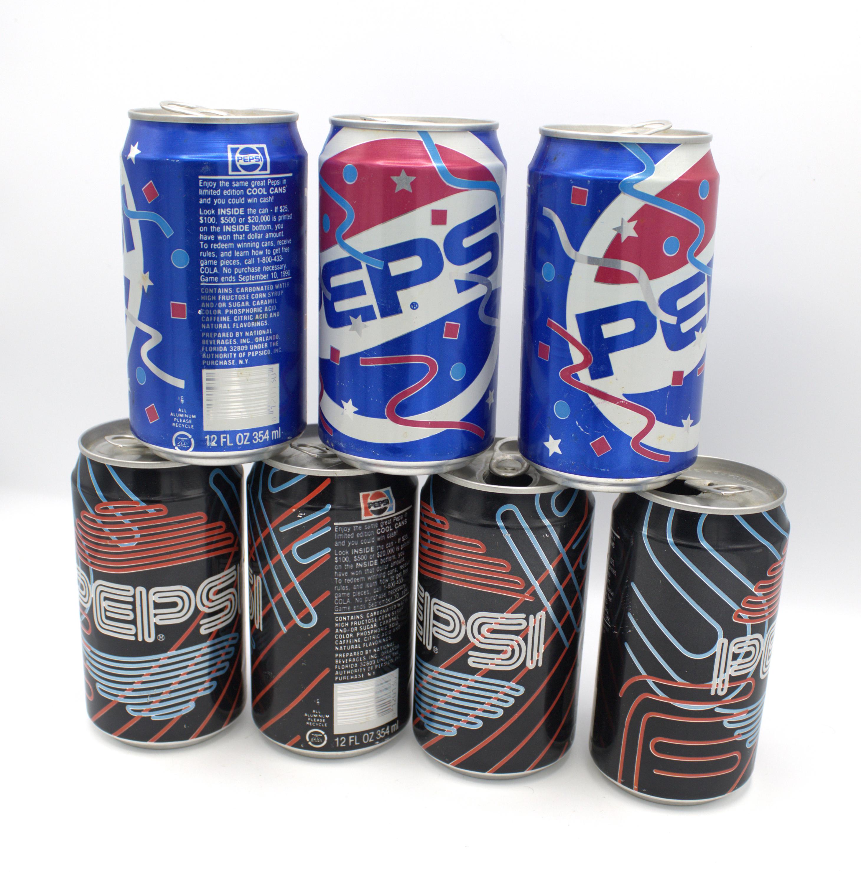 Vintage 1990 Pepsi Cans Neon Logo Party Confetti Limited Edition
