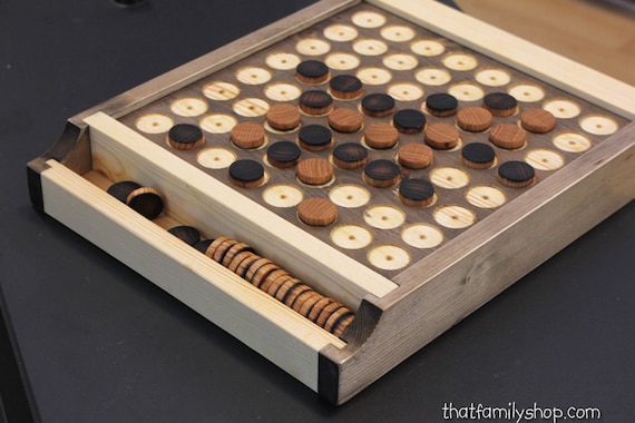 リバーシ/オセロ木製手作りの美しいボードゲーム、彼女へのギフト