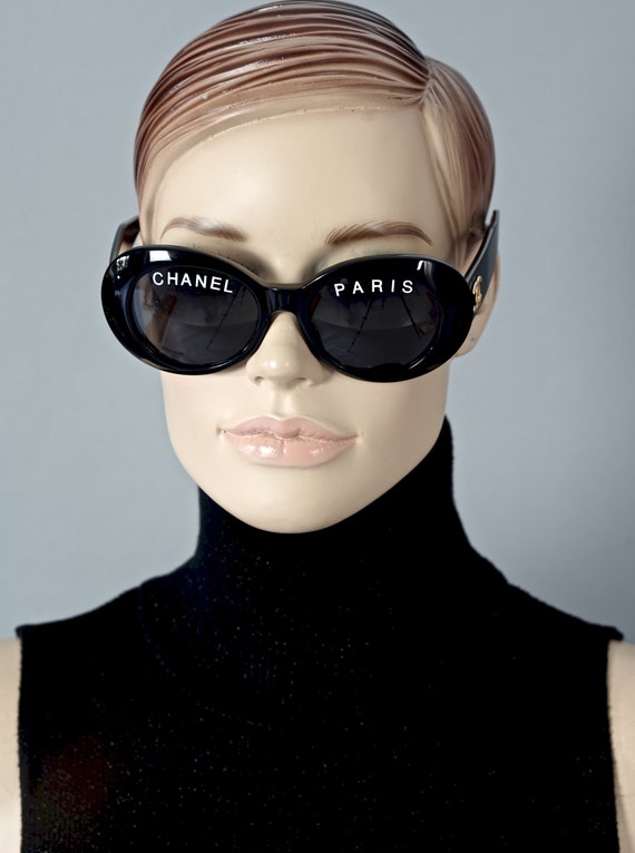 Vintage 1993 Iconic CHANEL PARIS Spelled Black Sunglasses - Etsy