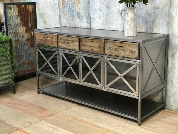 Steel Console the Lowell - Custom Made Furniture - Industrial Chic