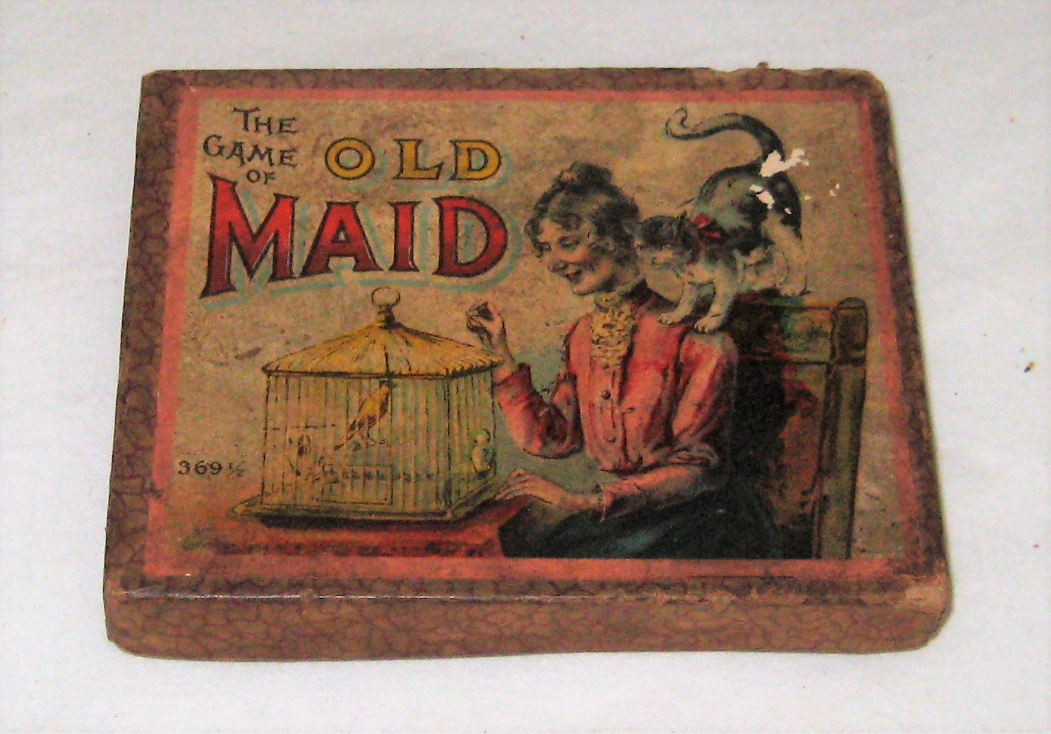 アンティークのオールドメイドトランプ、1904年1900年代、非常に珍しい