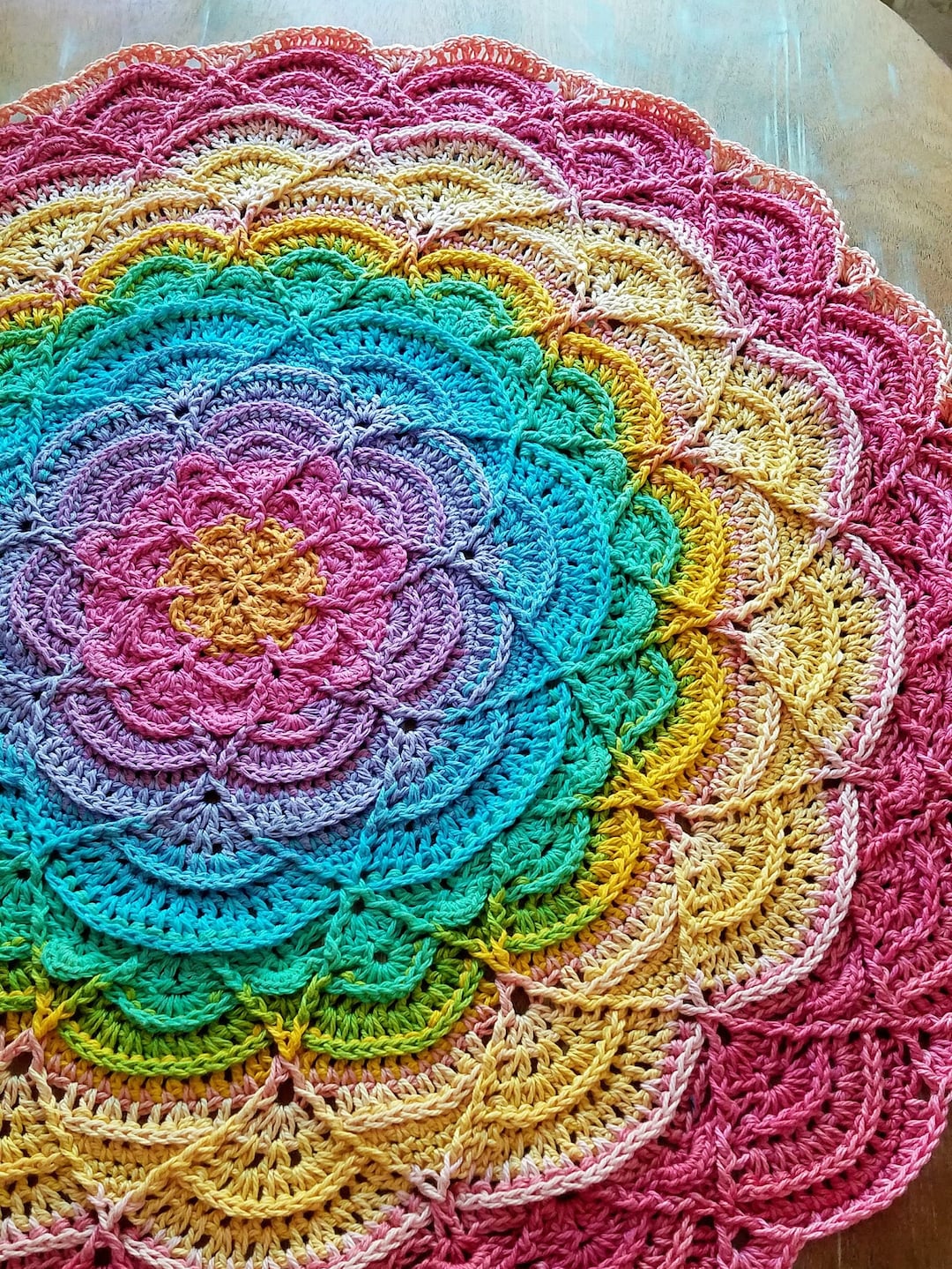 Flower Puddles Mandala Blanket Crochet Pattern - Etsy