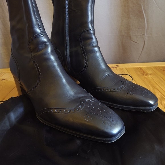 Yves Saint Laurent Black Jonny Boots Tom Ford 44.5 Men's US 11.5