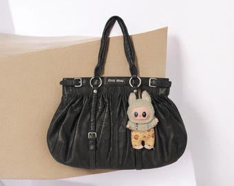 Miu Miu Archive Vintage Black Leather Tote Handbag - Etsy