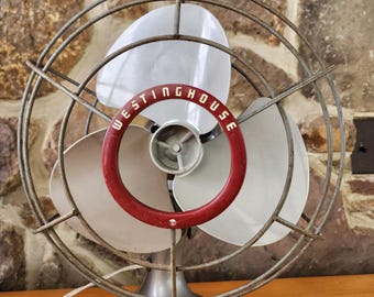 1950s Vintage Art Deco Westinghouse Fan, Y-4627, 2 Speed