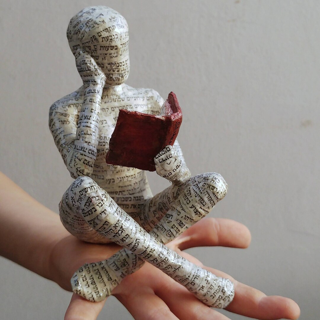 Reading Woman, Paper Mache, Bookshelf Decor, Bookish Gift - Etsy