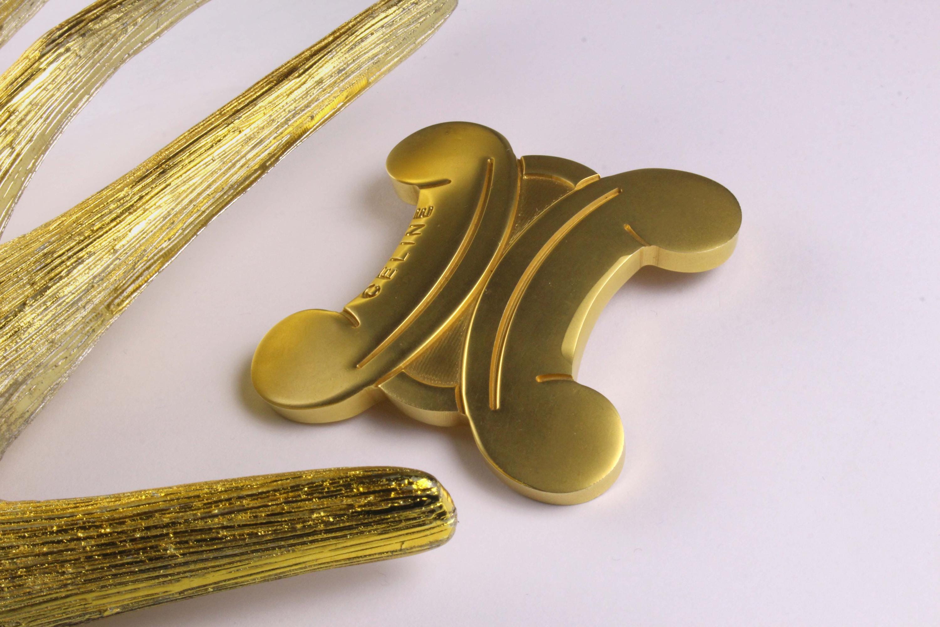 CELINE Vintage Large Logo Triomphe Brooch - Etsy