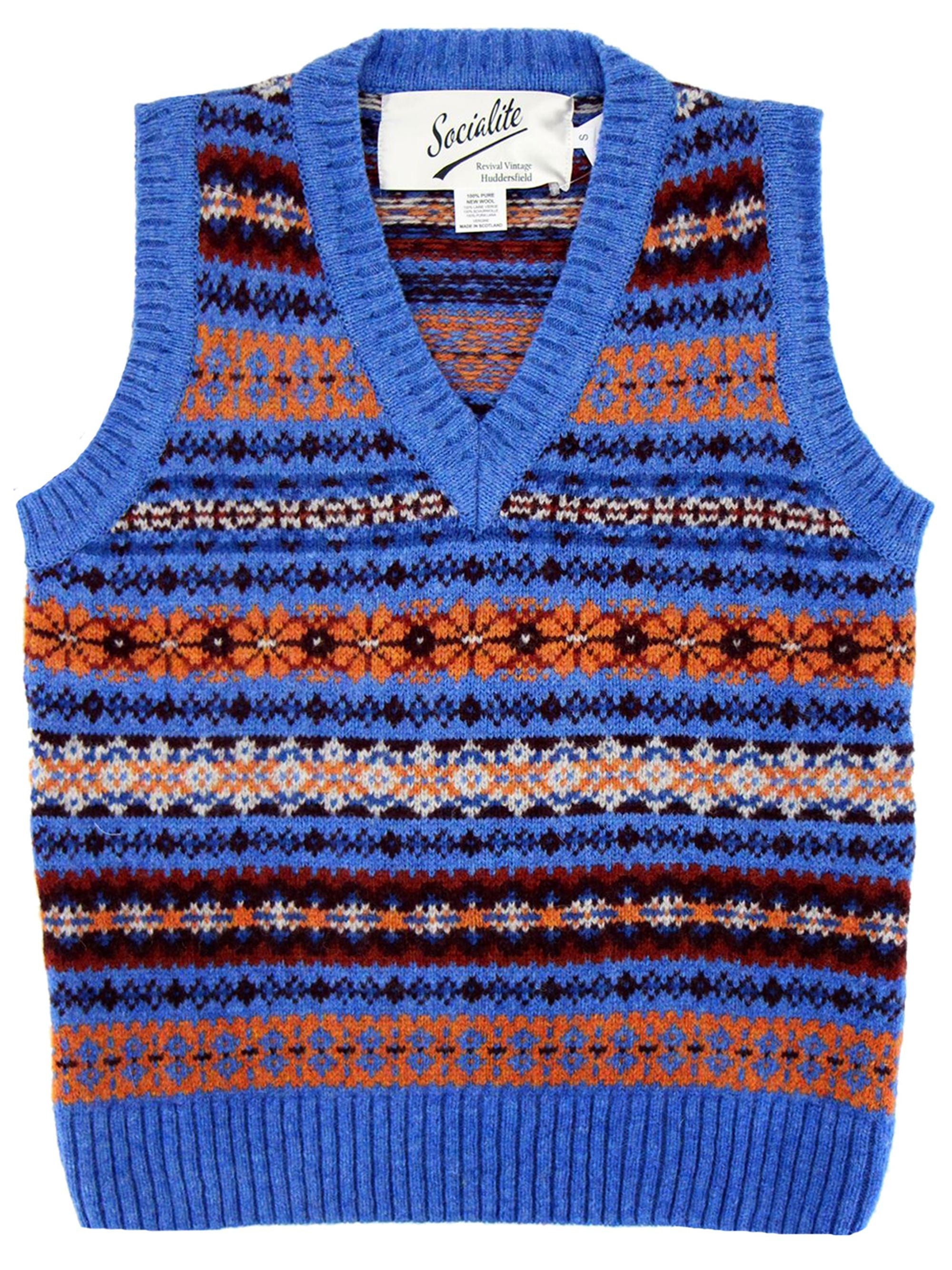 Vintage Fair Isle Wool Tank Top – Hand Knit Scottish Vest - Etsy
