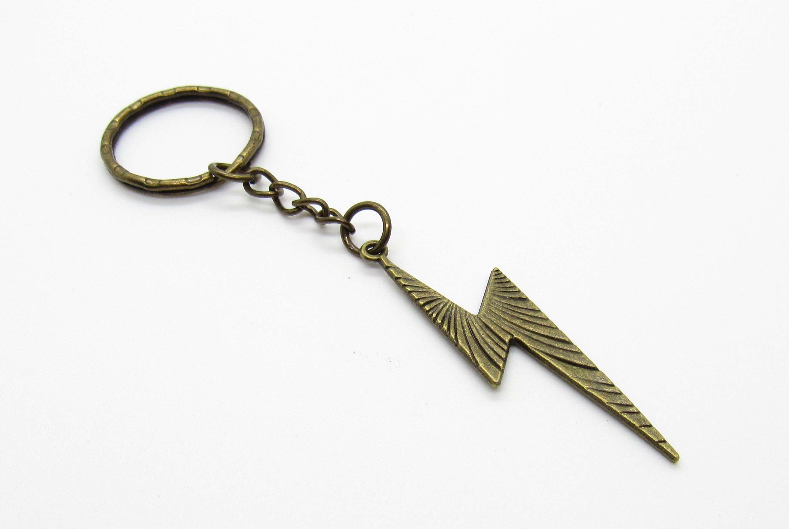 Lightning Bolt Pendant Key Ring, Thunder Bolt Key Ring, Bolt Charm