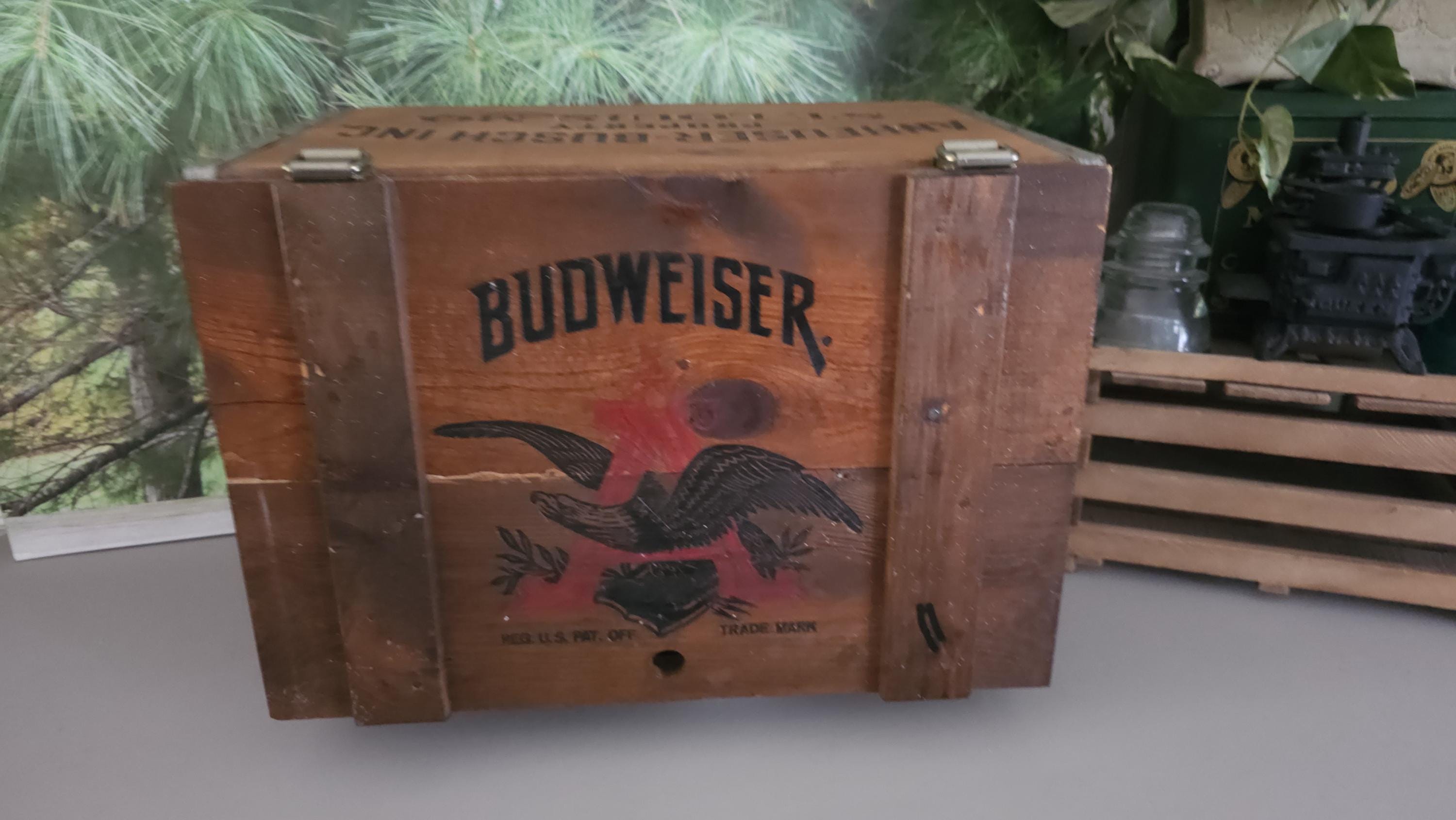 Vintage Anheuser Busch Wood Beer Crate: 100 Year Anniversary