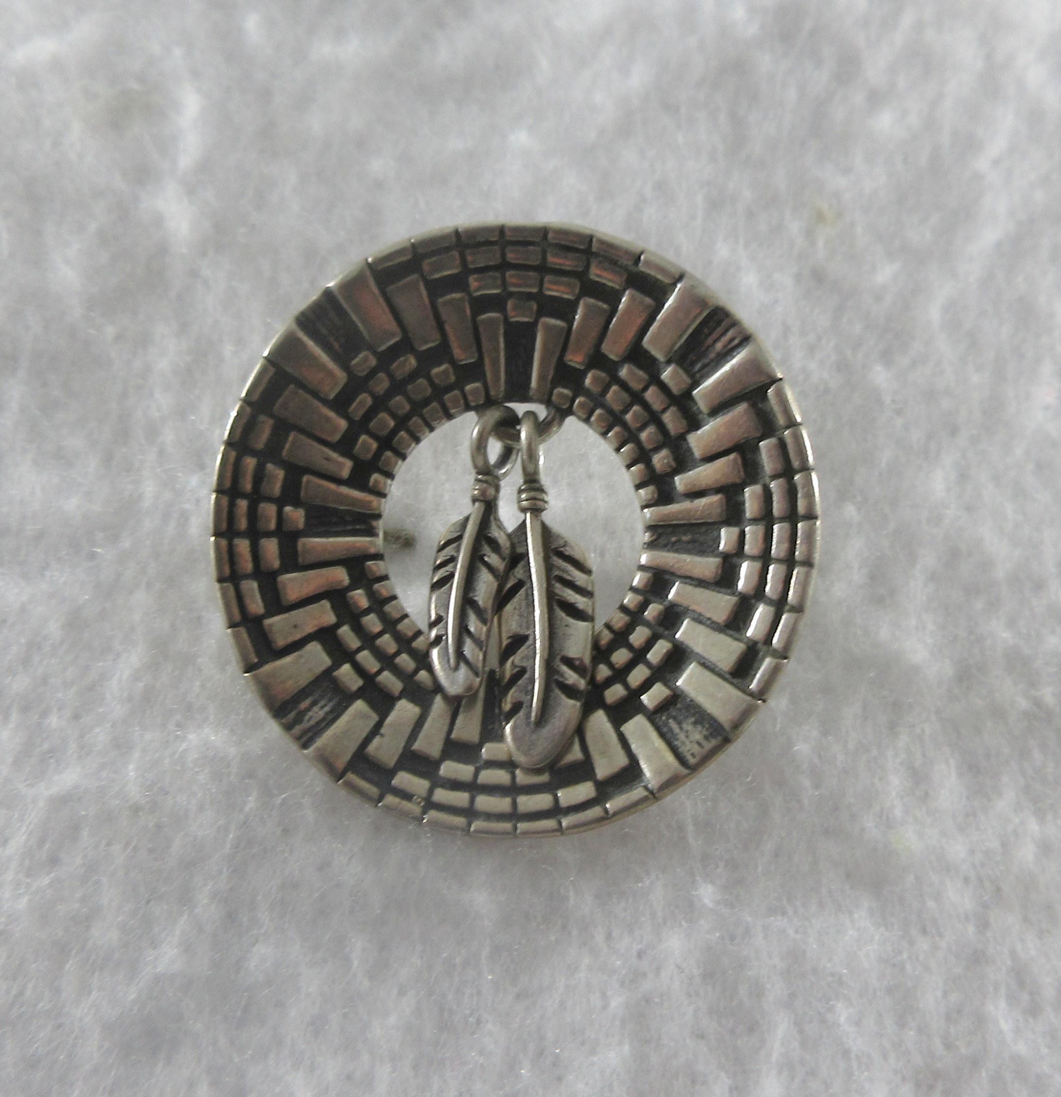 サイン入りマーシャ ネイティブアメリカン スターリングシルバー 迷路