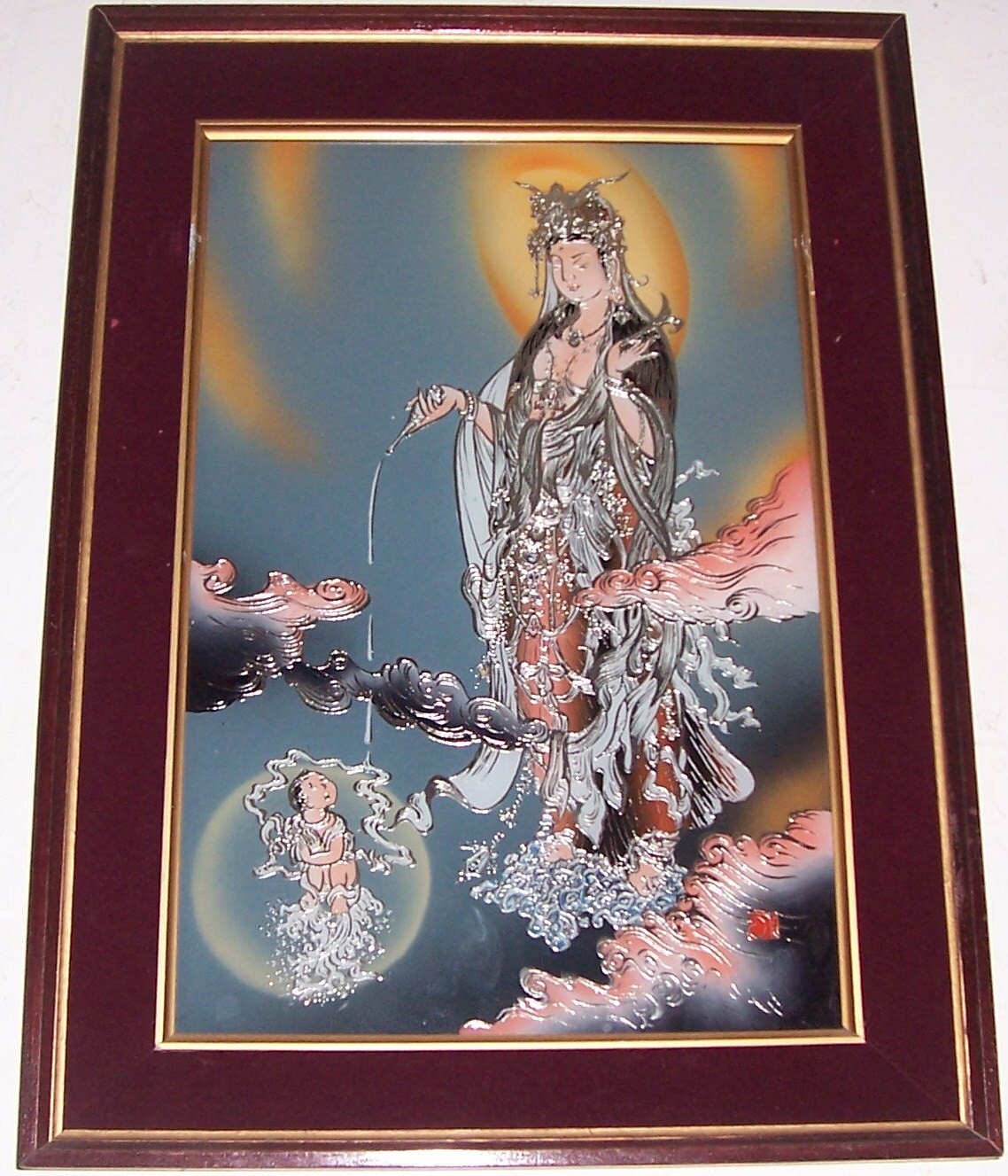 Signed Chinese New Year Oriental Huxian Jinshan Peasant Art Asian