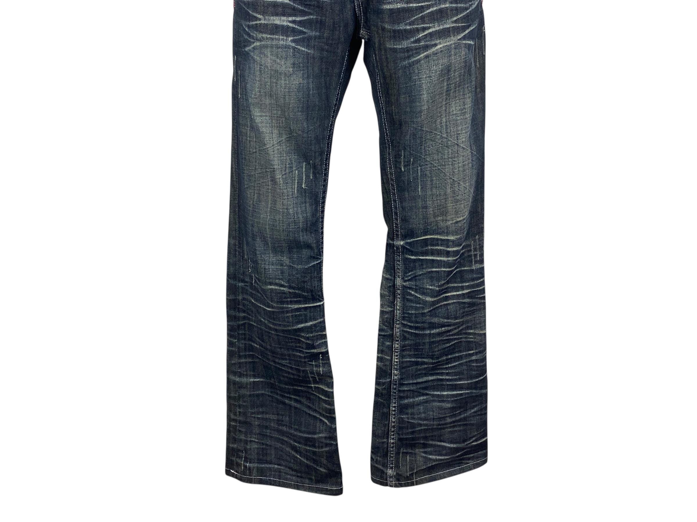 Semantic Design Flare Jeans | Y2K Japanese Denim, W30 - Etsy