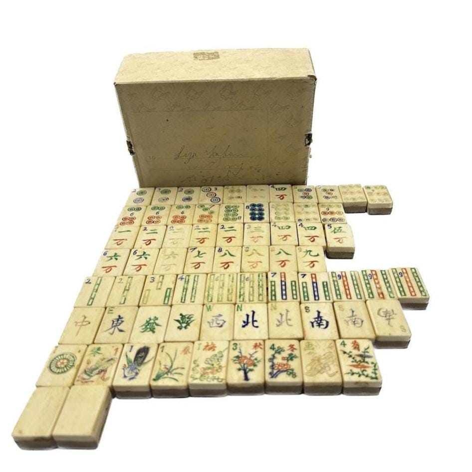 Antique Bone and Bamboo Mahjong Replacement Tile — Choose From up