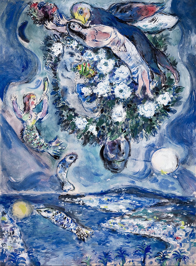 マルク・シャガール「恋人たち」 - オリジナルリトグラフ - サイン入り