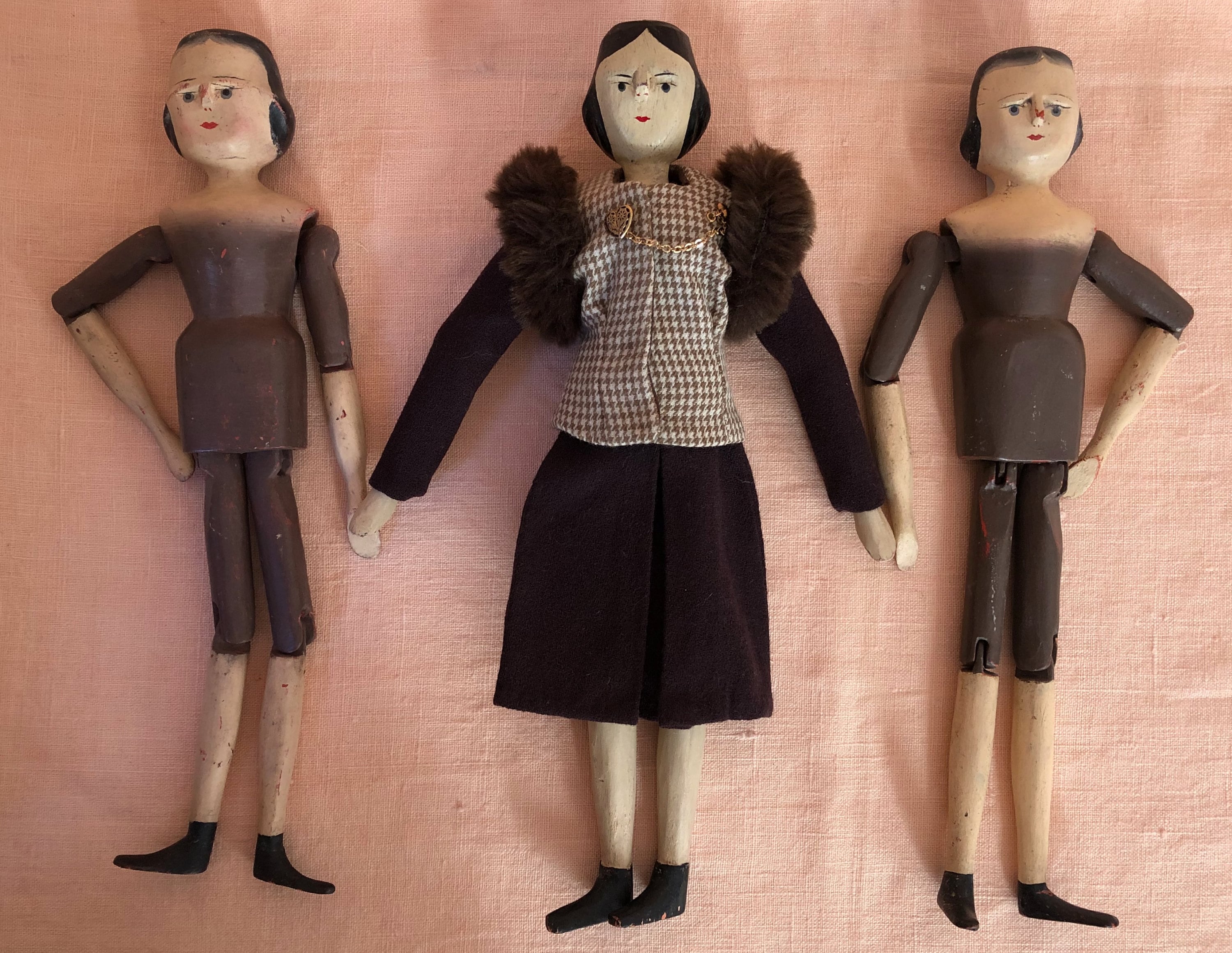 Antique Jointed Wooden Sisters - Etsy