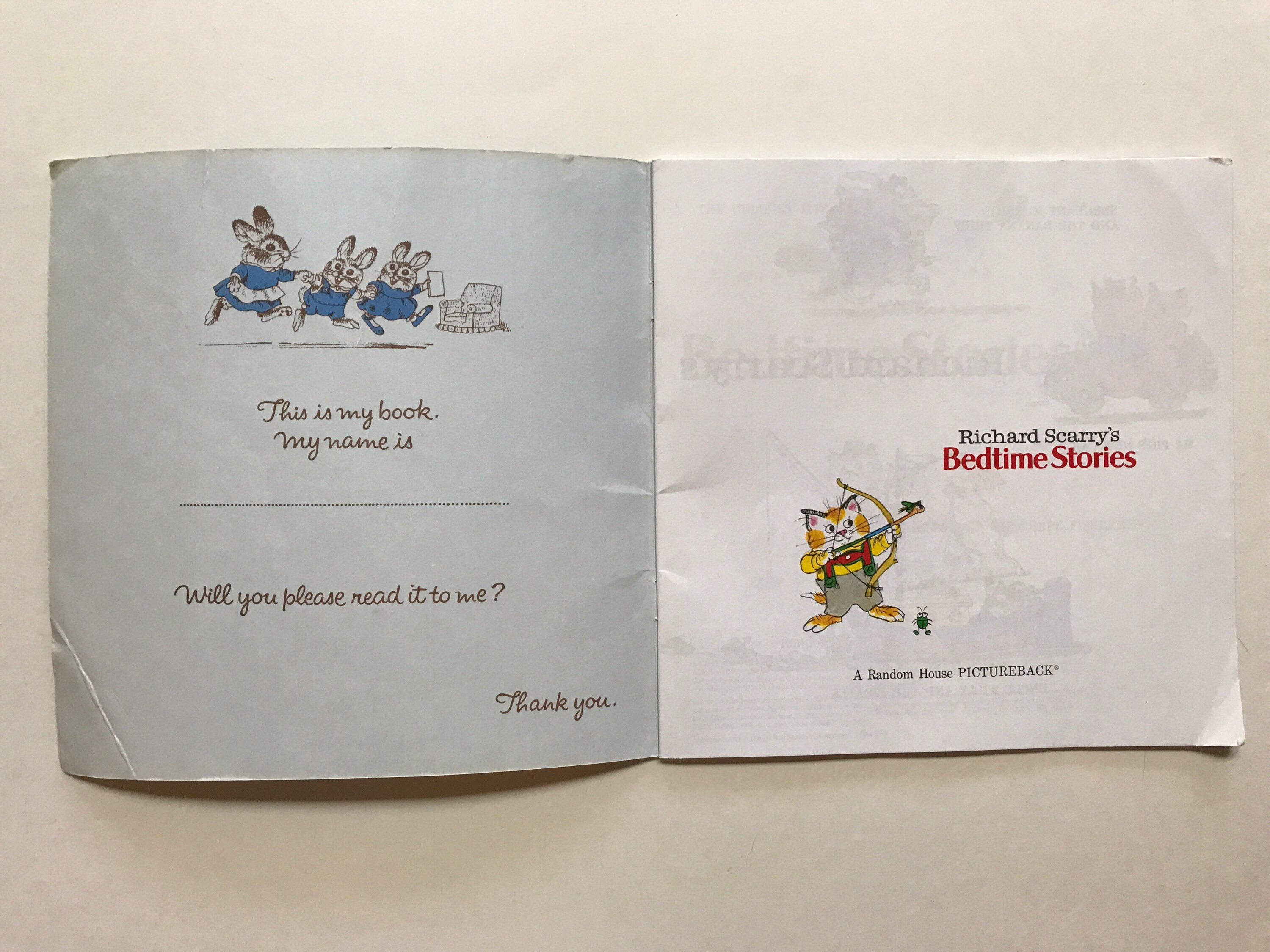 1989 Richard Scarry's Bedtime Stories Picture Story Book for Kids