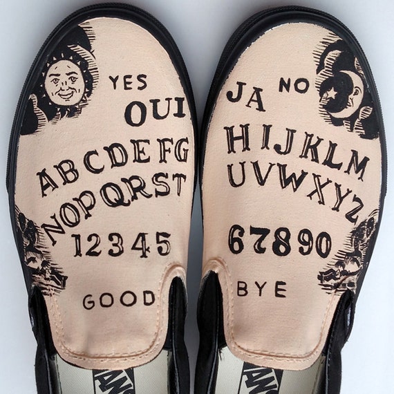 Ouija Board Hand Painted Shoes Custom Vans Slipons Goth Gift