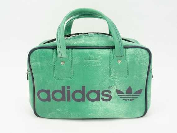 Adidas Vintage Sports Bag 1970s | Small Green Vinyl Gym Bag