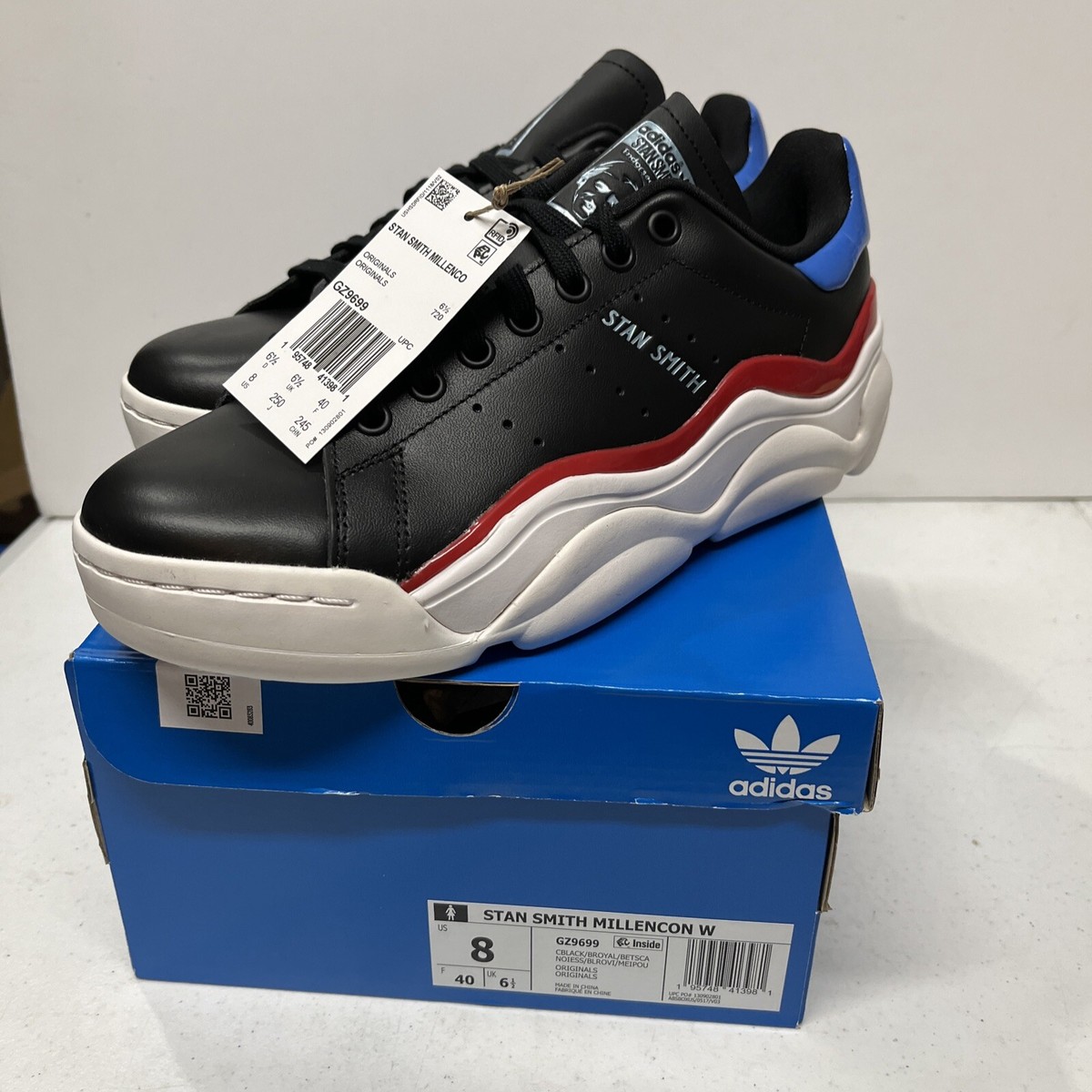 NEW Adidas Stan Smith Millencon Womens Shoes Size 8 Black Blue