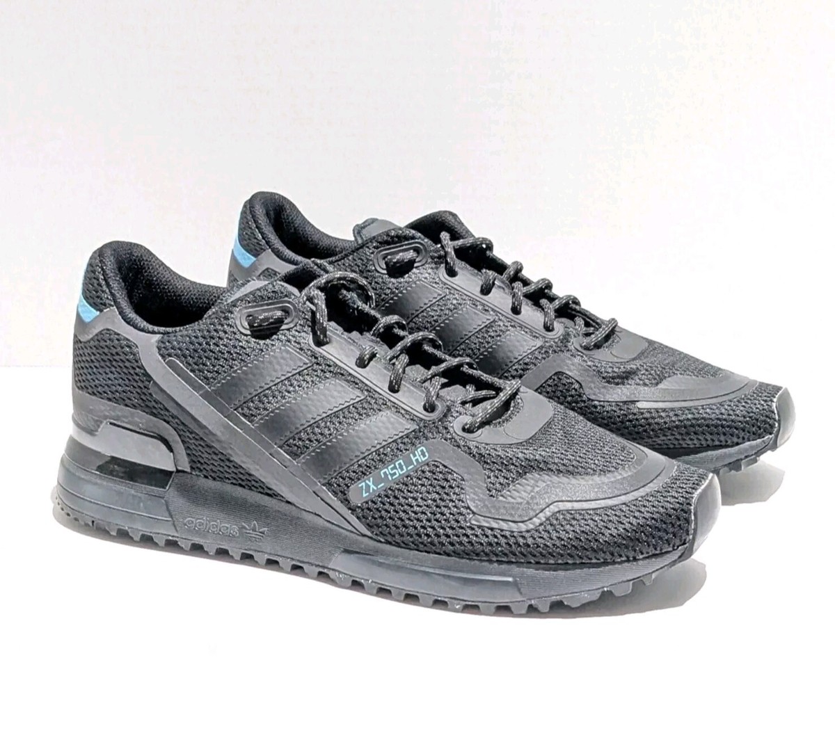 Adidas Mens ZX 750 HD FV8488 Black Blue Running Shoes Athletic