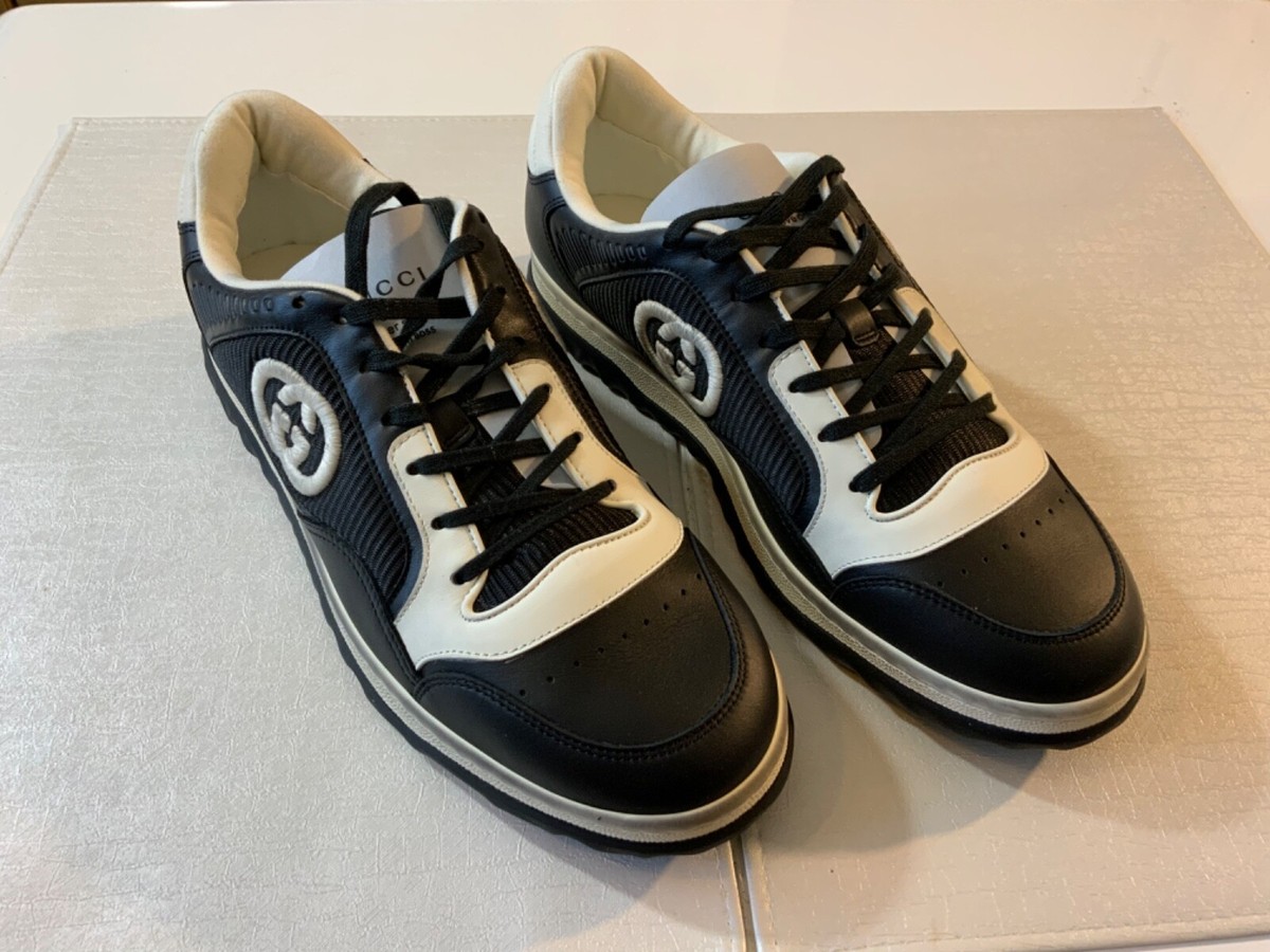 Gucci Mens Mac 80 Black Leather low Tops Sneakers Shoes Size 11 | eBay