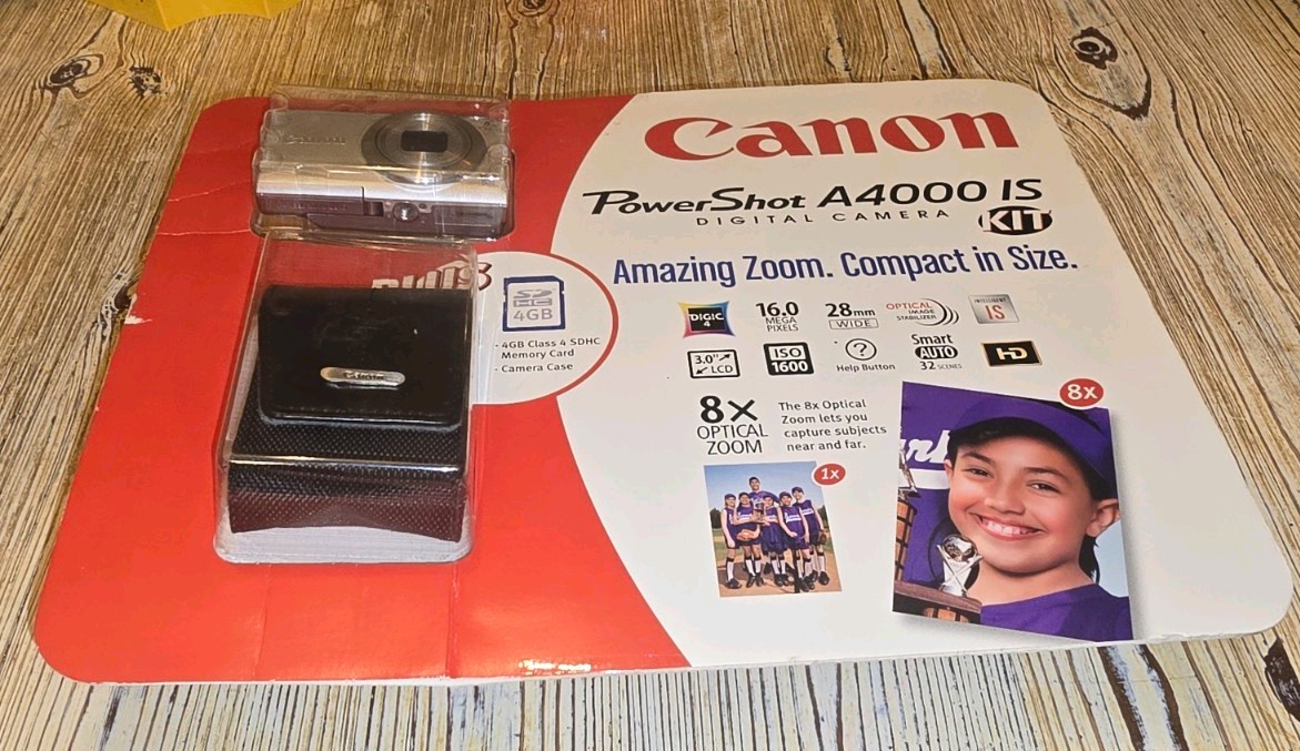 Canon PowerShot A4000 IS 16.0MP Digital Camera - Silver for sale