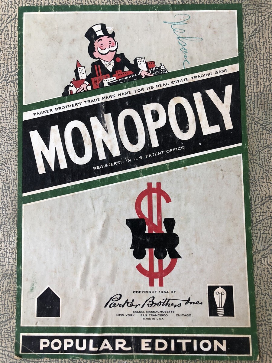 Vintage MONOPOLY Game Board Only 1954 | eBay
