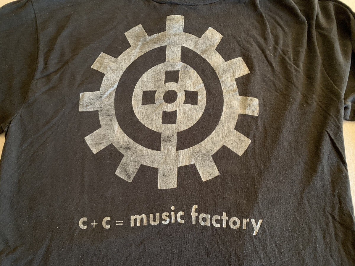 Vintage C+C Music Factory Symbol Logo Long Sleeve T-Shirt 90s. USA