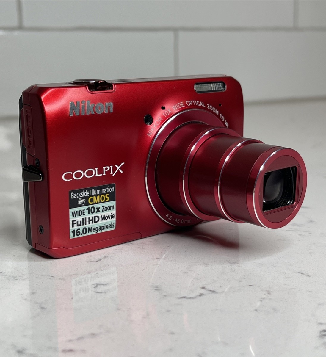 Nikon Coolpix S6300 RED 16MP 10X Digital Camera Bundle Fully