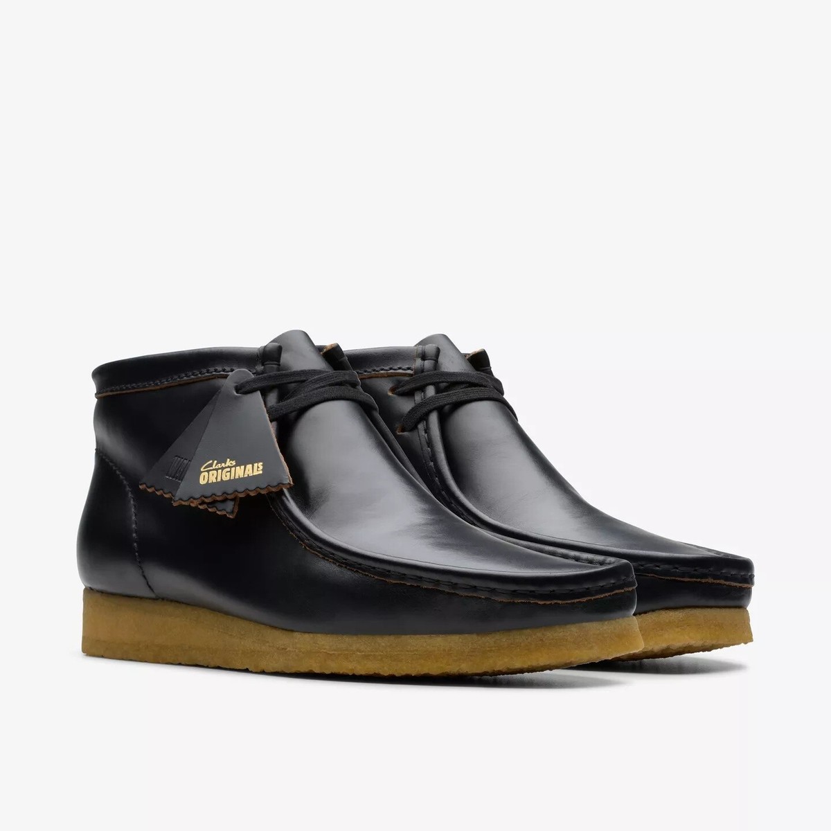 NEW Men Clarks Wallabee Original Black Smooth Leather Limited