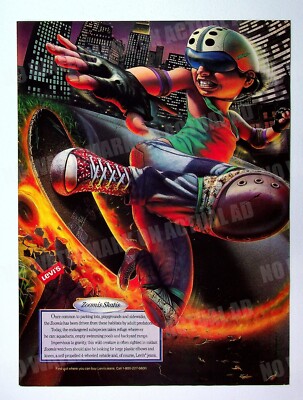 Levi's Blue Jeans Skateboarding 1989 Trade Print Magazine AD
