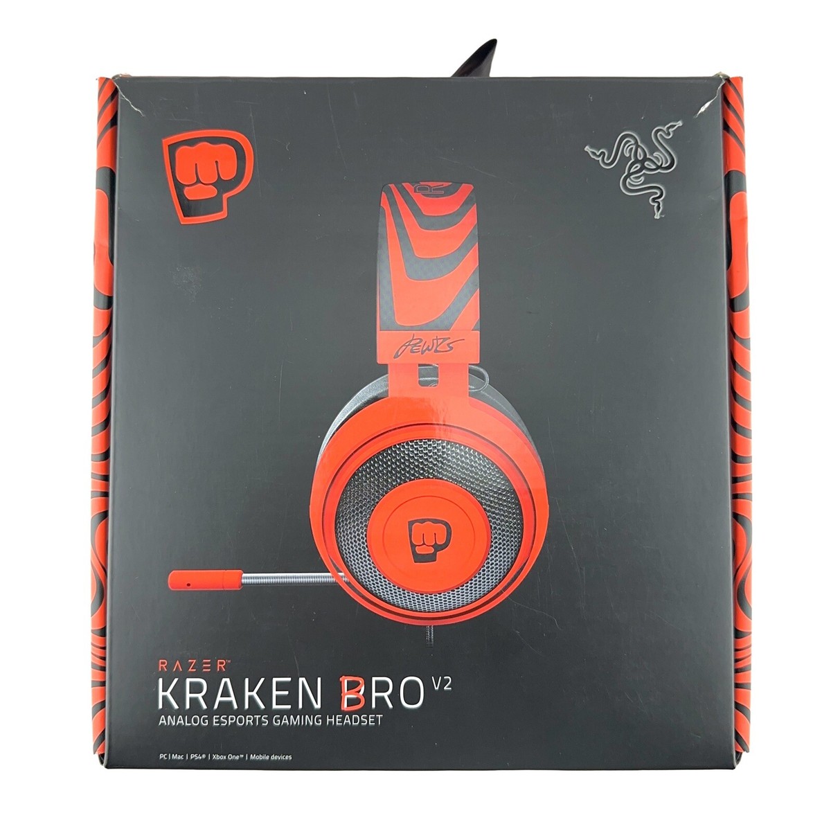 Razer - Kraken Pro V2 Wired Stereo Gaming Headset Black -Pewdiepie