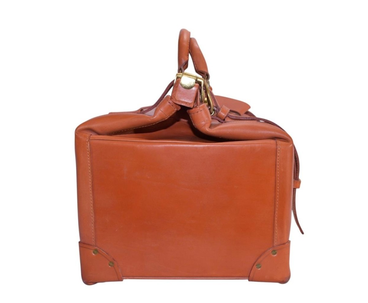 Swaine Adeney Briggs Gladstone Duffel Burnt Orange Leather Travel