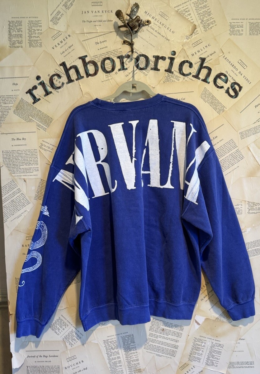 Urban Outfitters Nirvana Helix Smile Oversize Crew Neck Sweatshirt