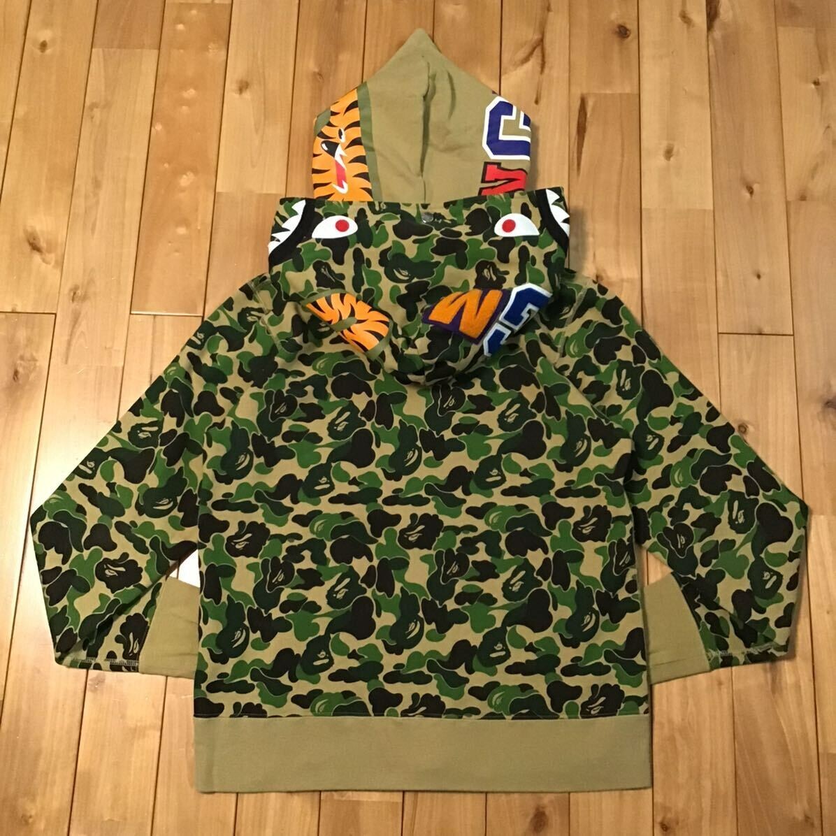 BAPE Double Shark full zip hoodie ABC camo Green A Bathing Ape