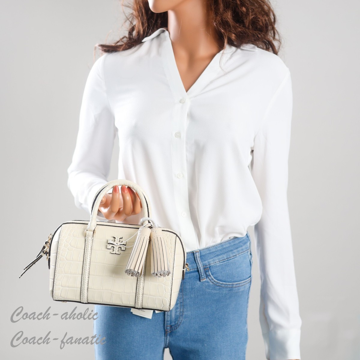 NWT Tory Burch 153463 Thea Mini Satchel Embossed Leather Crossbody