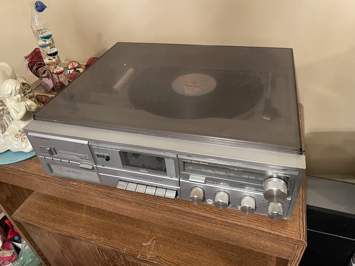 JC Penney Vintage AM/FM 683-1795 Cassette 8-Track Turntable