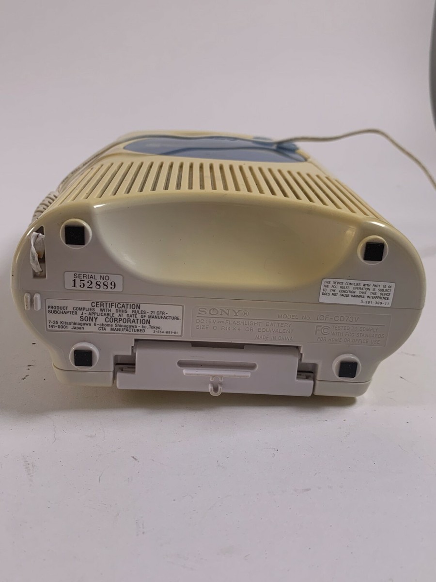 SONY ICF-CD73V Bath & Shower CD Clock Radio AM FM Weather CD-R/RW