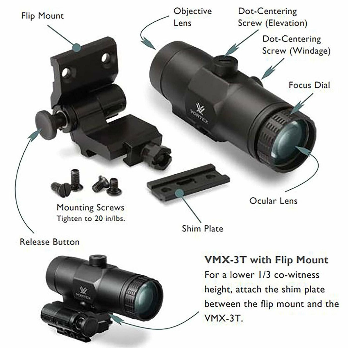 Vortex Optics VMX-3T Magnifier Rifle Scope for sale online | eBay
