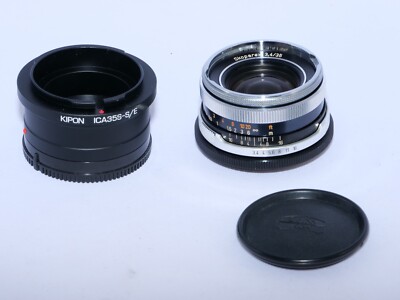 Icarex-35 Carl Zeiss Skoparex 35mm f3.4 W-A lens. Sony E adapter