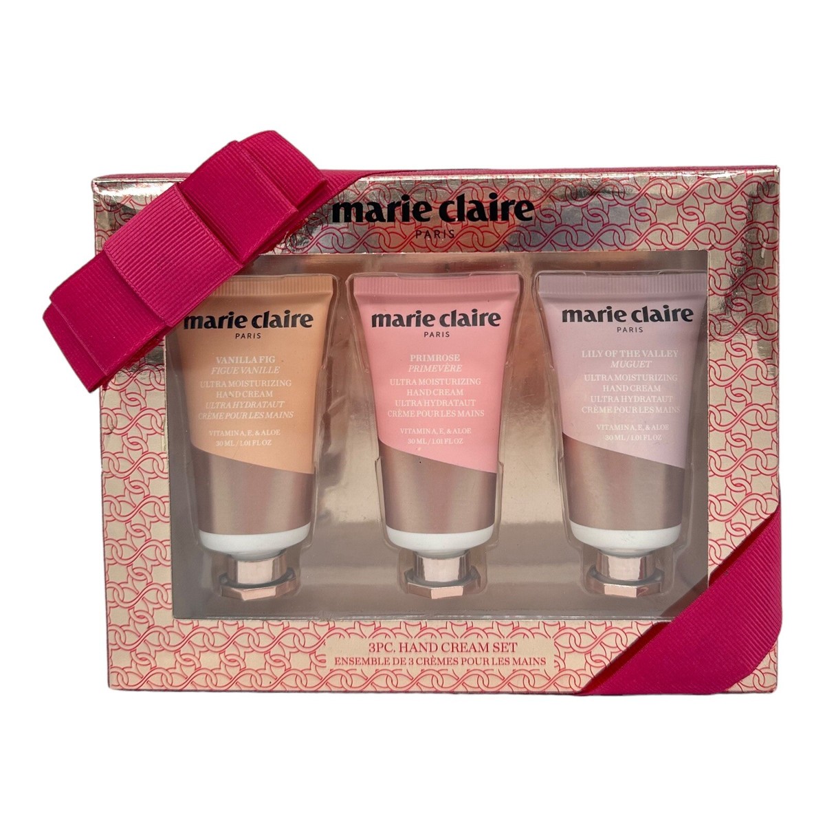 Marie Claire Paris 3 Pc Hand Cream Set Vanilla Fig Primrose Lily