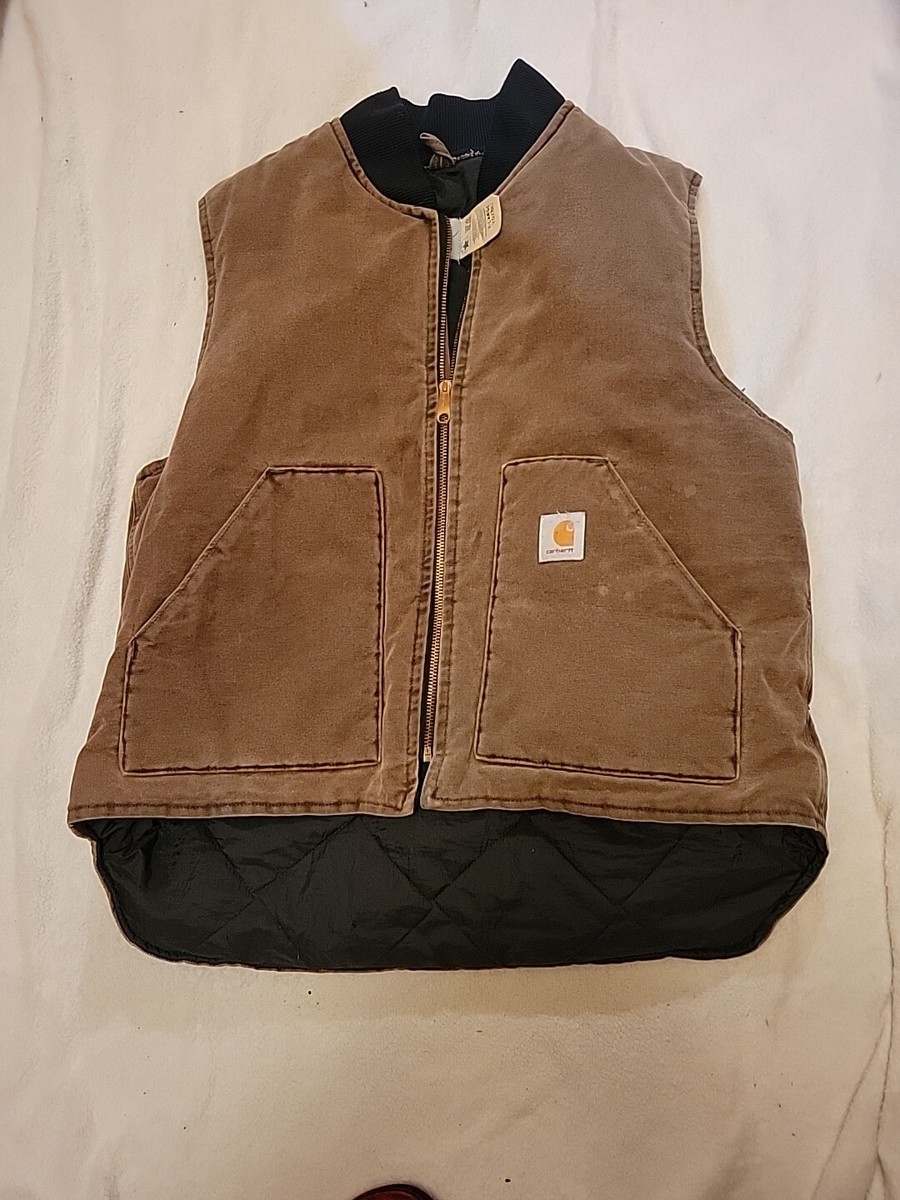 Vintage 90s Carhartt VQ 1882 Vest (size XL) Brown Duck Canvas