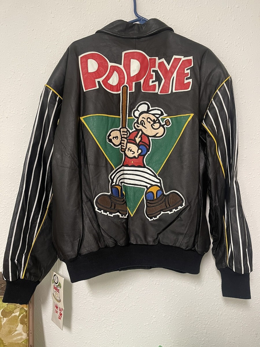 New With Tags 1994 POPEYE Montana Toons Leather Jacket RARE