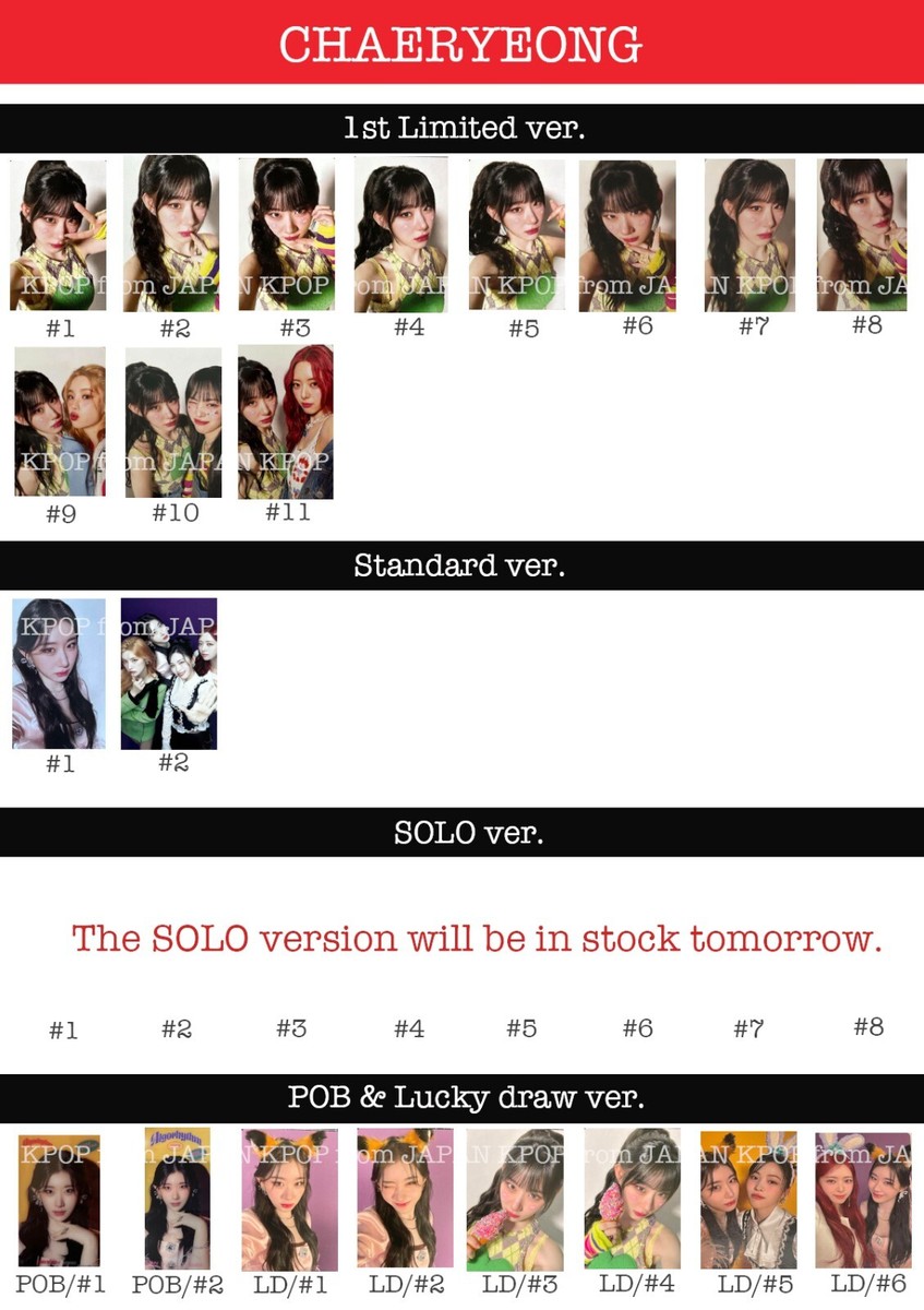 CHAERYEONG ITZY Algorhythm JPFC SOLO Tower record Japan Lucky Draw