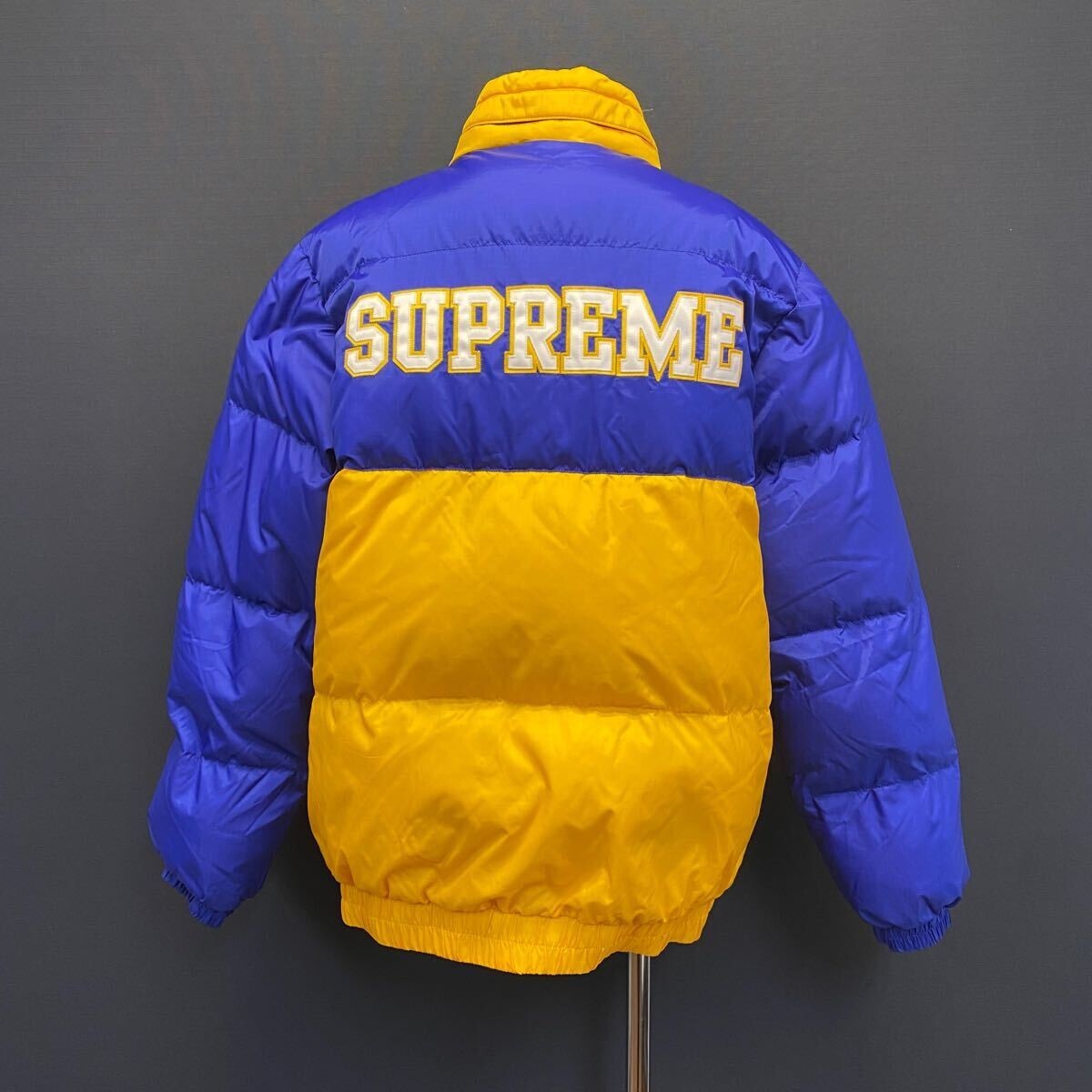 Supreme reversible Puffy Jacket yellow blue XL duck down puffer