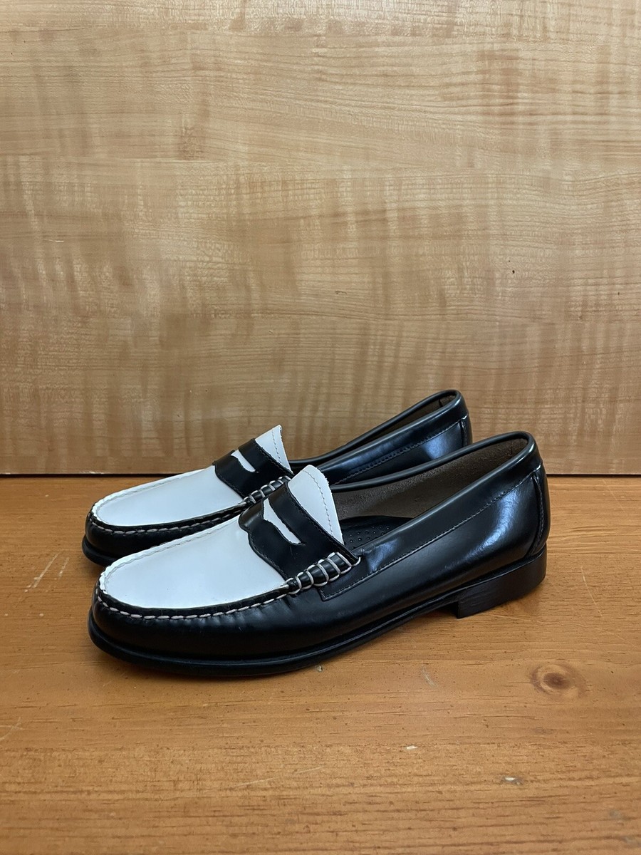 GH BASS - WOMEN'S - 9 M US - WEEJUNS LOAFERS - BLACK & WHITE | eBay